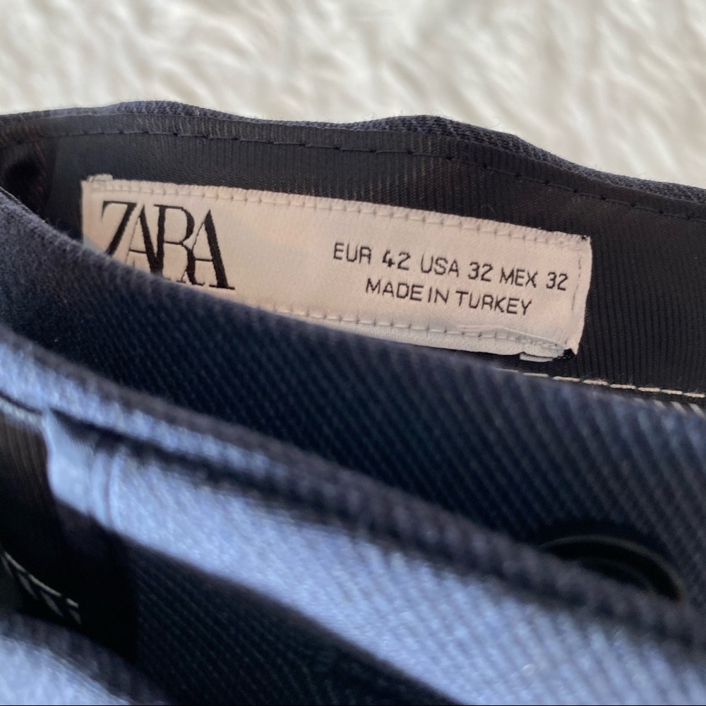 Zara NWT blue slim leg trouser cuffs 32 - Picture 15 of 16